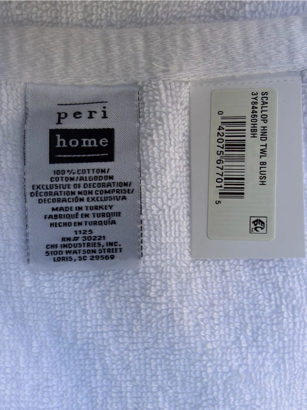 PERI HOME NWT Peri Home Scallop Hand Towel -blush